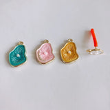 DIY Alloy Plating Jewelry Accessories with Inlaid Pearl Small Pendant Earring