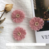 Vintage Hand-Woven Wool Flower Earrings