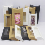 DIY Blank Paper Box with Clear PVC Window - Kraft/White/Black - 10pcs