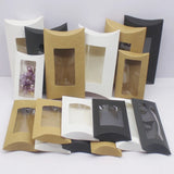 DIY Blank Paper Box with Clear PVC Window - Kraft/White/Black - 10pcs