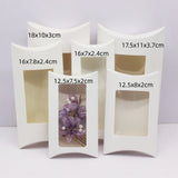 DIY Blank Paper Box with Clear PVC Window - Kraft/White/Black - 10pcs