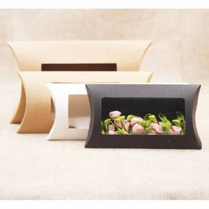 10pcs DIY Blank Paper Box with Clear PVC Window - Kraft/White/Black