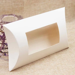 10pcs DIY Blank Paper Box with Clear PVC Window - Kraft/White/Black