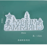 DIY Crystal Epoxy Resin Mold Merry Christmas Mirror Silicone Mold