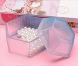 Hexagon Silicone Mold for Crystal Plastic Storage Box with Mirror