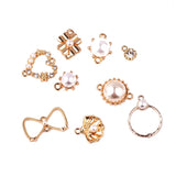 DIY Alloy Diamond Pearl Love Shell Earrings