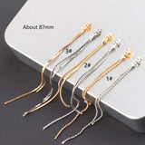Butterfly Earplugs Copper Earrings Chain Tassel Pendant