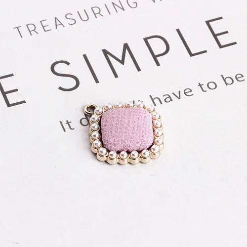 DIY Ear Jewelry Accessories Love Diamond Alloy Pearl Pendant Earrings Materials