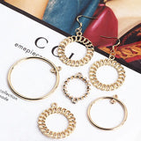 Alloy Circle Chain Spiral Round Earrings Material Piece
