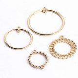 Alloy Circle Chain Spiral Round Earrings Material Piece
