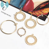 Alloy Circle Chain Spiral Round Earrings Material Piece