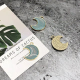 Glitter Moon Pendant Earring Accessories for DIY Projects