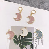 Glitter Moon Pendant Earring Accessories for DIY Projects