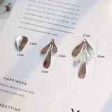 DIY Copper Plated 18K Leaf Textured Earrings Jewelry Pendant