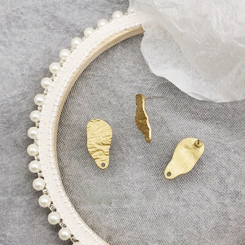 DIY Frosty and Golden Irregular Shape Big Love Earrings Accessories