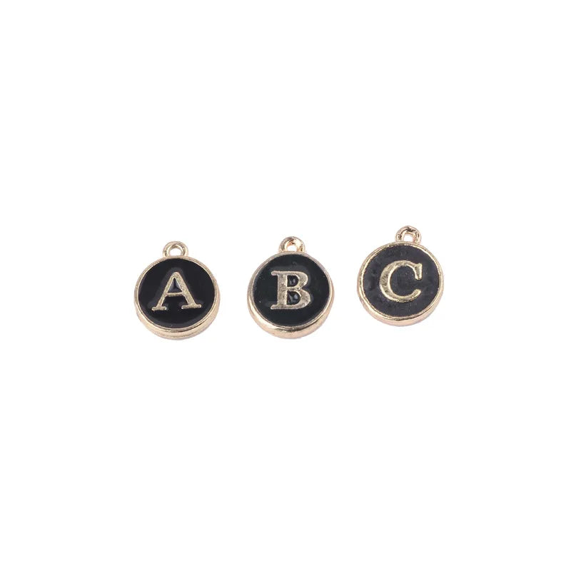 Double-Sided Alloy English Letter Tag Bracelet Pendant Material 10pcs