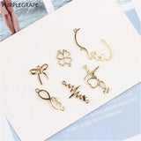 Korea Alloy Minimalist Geometric Jewelry Set - 10 Pieces