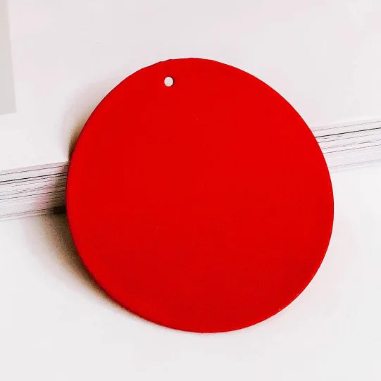 DIY Frosted Rubber Paint Circle Pendant Earrings