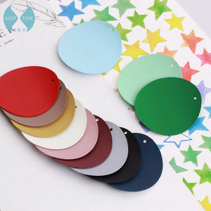 DIY Frosted Rubber Paint Circle Pendant Earrings