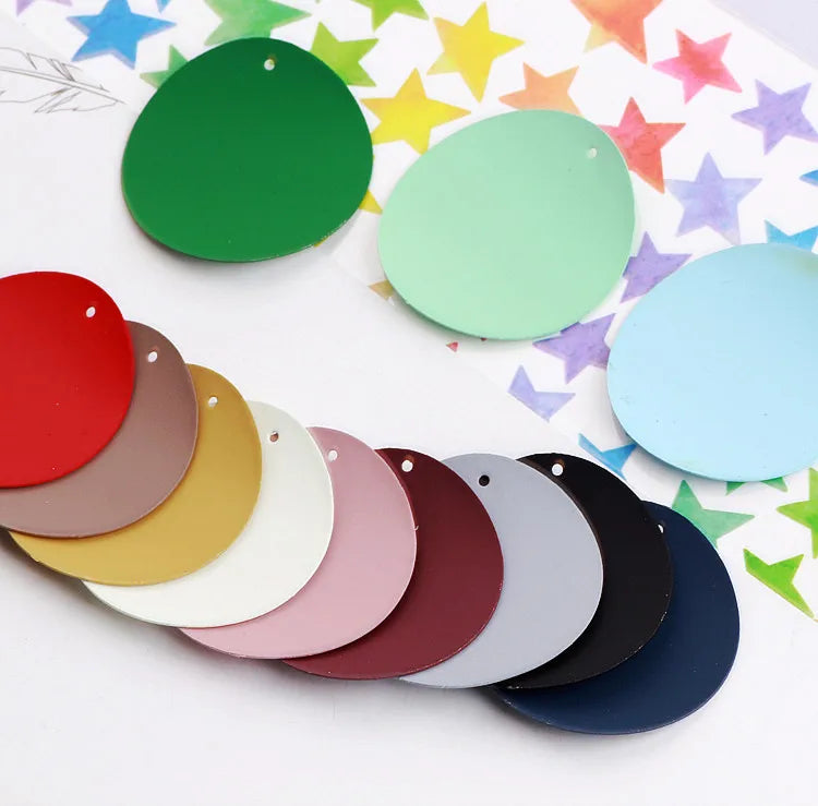 DIY Frosted Rubber Paint Circle Pendant Earrings