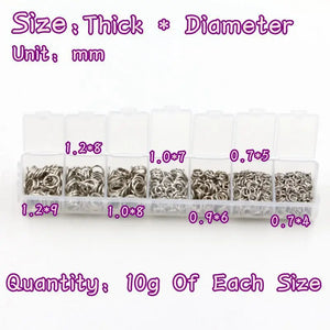 DIY Mixed-Size Iron Ring Set for Bracelet and Necklace Making