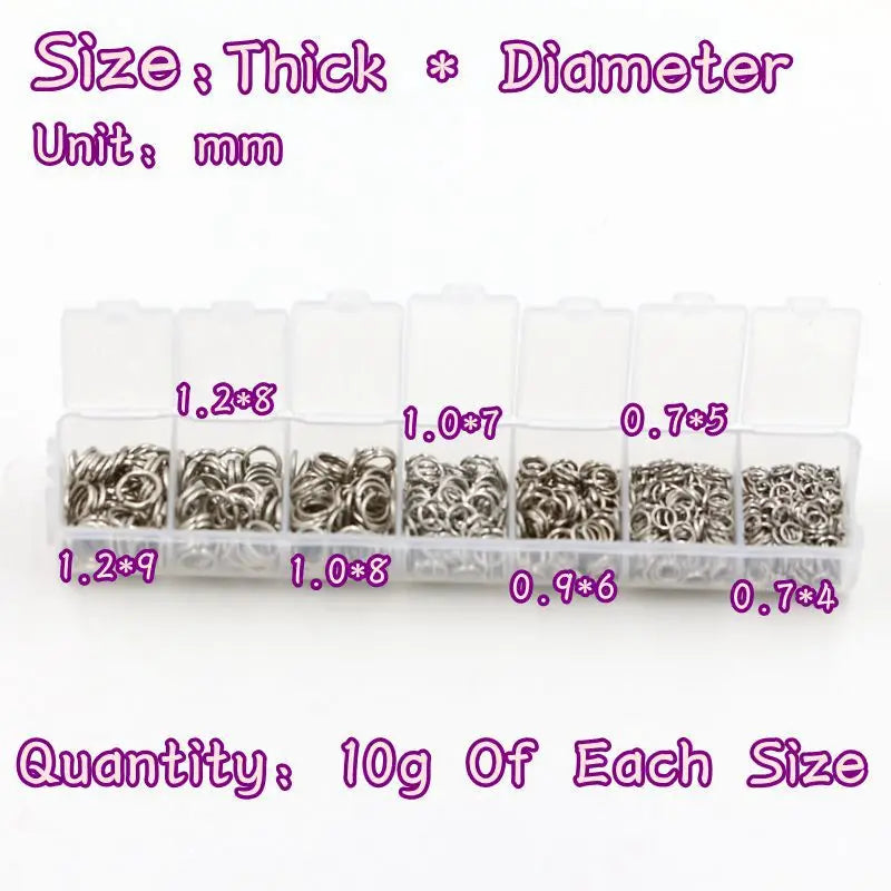 DIY Mixed-Size Iron Ring Set for Bracelet and Necklace Making