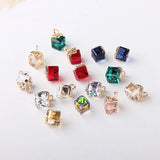 Alloy Rhinestone Cubical Charms for DIY Jewelry, 50pcs/lot