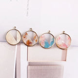 Japanese Retro Acetate Shell Circle Earrings Pendant Set