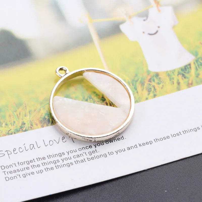 Japanese Retro Acetate Shell Circle Earrings Pendant Set