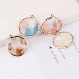 Japanese Retro Acetate Shell Circle Earrings Pendant Set