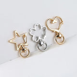 DIY Electroplating Five Pointed Star Flower Key Ring Bag Pendant