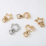 DIY Electroplating Five Pointed Star Flower Key Ring Bag Pendant