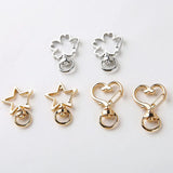 DIY Electroplating Five Pointed Star Flower Key Ring Bag Pendant