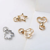 DIY Electroplating Five Pointed Star Flower Key Ring Bag Pendant