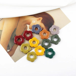 Retro 5-Petal Resin Pendant Earring & Hair Accessories DIY Kit