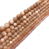 Orange Moonstone Beads, Earrings Jewelry Making DIY Bracelet Ladies