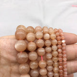 Orange Moonstone Beads, Earrings Jewelry Making DIY Bracelet Ladies
