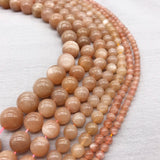 Orange Moonstone Beads, Earrings Jewelry Making DIY Bracelet Ladies