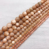 Orange Moonstone Beads, Earrings Jewelry Making DIY Bracelet Ladies