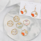 DIY Glaze Flower Pendant Earrings Material Bag Homemade Accessories