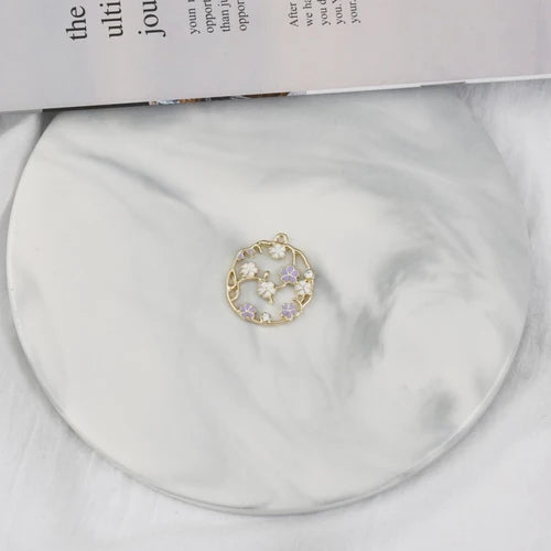 DIY Glaze Flower Pendant Earrings Material Bag Homemade Accessories