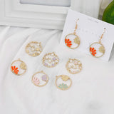 DIY Glaze Flower Pendant Earrings Material Bag Homemade Accessories