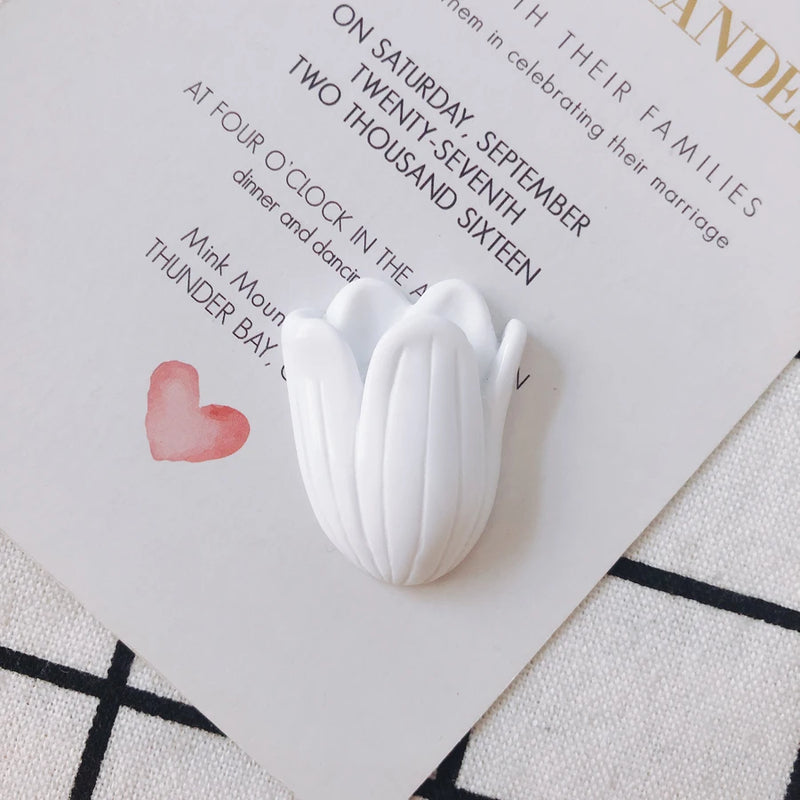 Daxi Tulip Resin Flower Patch Earrings DIY Jewelry Accessories