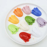 Daxi Tulip Resin Flower Patch Earrings DIY Jewelry Accessories
