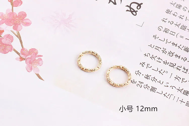 Faceted Iron Circle Earrings Pendant DIY Jewelry Accessories