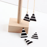 DIY Earrings Material Stripe Geometric Triangle Patch Pendant