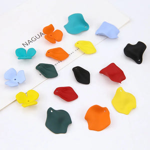 20pcs Metal Charms Irregular Leaves Flower Pendant Earrings