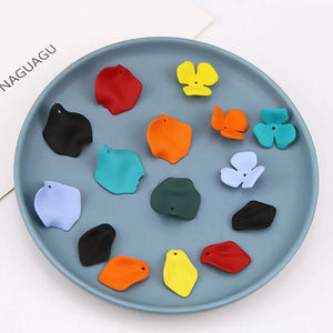 20pcs Metal Charms Irregular Leaves Flower Pendant Earrings