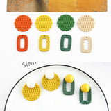 Rattan Resin Pendant Earrings Material DIY Jewelry Accessories