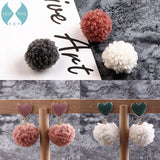 DIY Jewelry Lamb Hair Ball Earrings Material Pendant